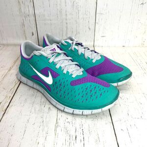 Nike Womens Free 4.0 V2 511527-541 Teal Purple Running Shoes Lace Up Size 7.5